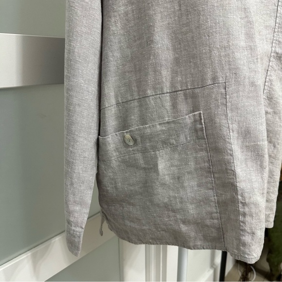 Habitat 41520 Pocket Pullover Top Linen Blend SZ XLarge Gull Lagenlook NWT - Picture 4 of 11